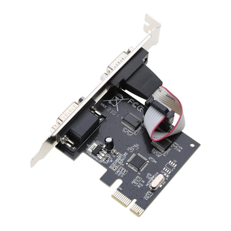 1Pcs Rs232 Com Pci-E Pci For Express Expansion Adapter Car Diy Accessories Pcie To 2 Serial Db9 Card