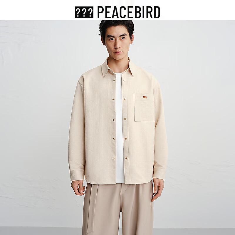 Peacebird Men's Business Casual Long Sleeve Shirt BACHG110E