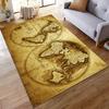 Vintage World Map Design Rug Non-slip Rug Suitable for Living Room and Bedroom Sofas.