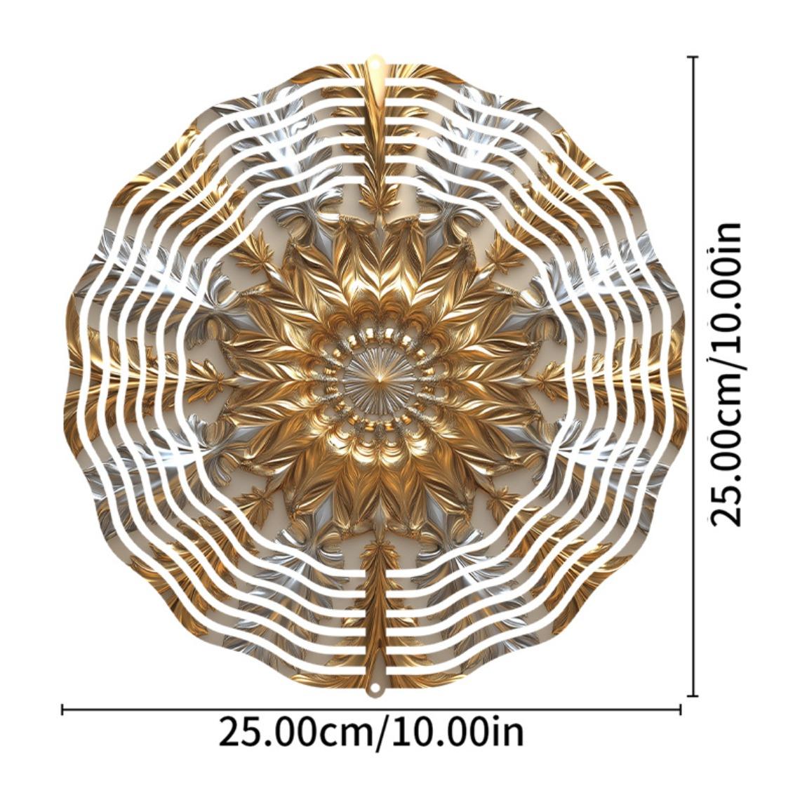 

10-дюймовая золотистая и серебристая ветряная музыка Элегантный подвесной декор с крючком 360 градусов Идеальный весенне-летний садовый подарок для друзей и семьи 01A