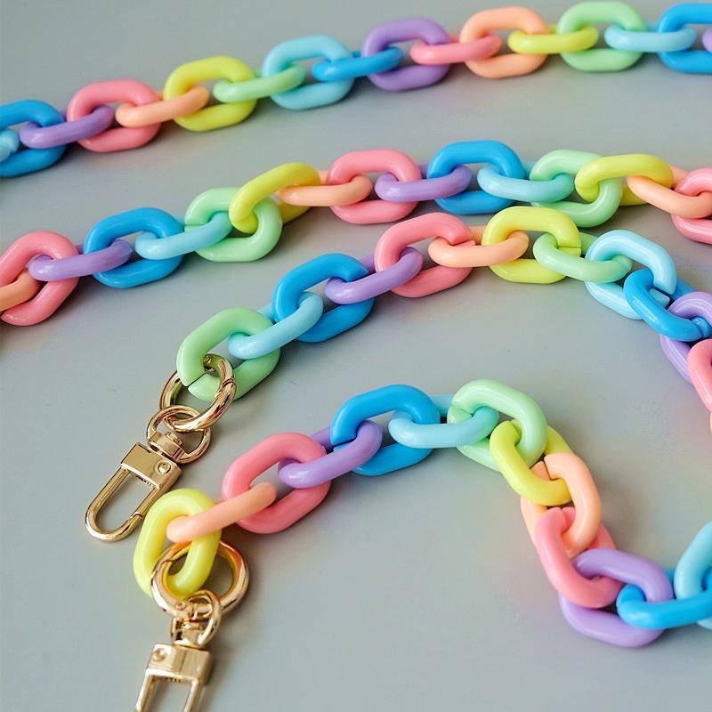 New Cute Phone Chain Accessory Detachable Parts Candy Crossbody Resin Luxury Neck Strap Phone Case Chains Acrylic Shoulder Lanyard Hanging Chain