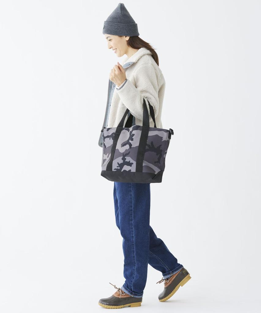 Tote Bag Zip Top with Shoulder Strap Camo Medium Green Camouflage 0STA889000 [L.L.Been] Hunter's