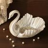 3D Printed Swan Jewelry Tray, Swan Shaped Earrings Necklace Ring Dish Tray, Decorative Keys Trinkets Holder Organizer Tray