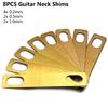 8Pcs Brass Guitar Neck Shims Connection Neck Plate Neck Heightening Gasket Electric Guitar Reinforced Plate Enduring