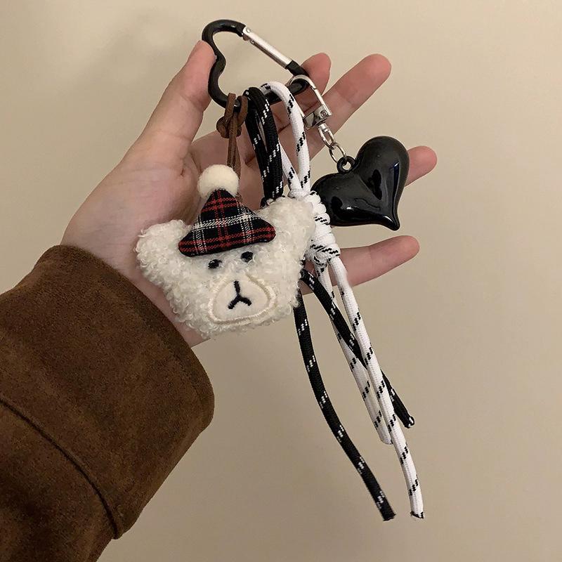 Cartoon Plush Bear Keychain Pendant Creative Climbing Rope Keyring Cute Plush Key Holder Bag Pendant For Girl Women Gifts