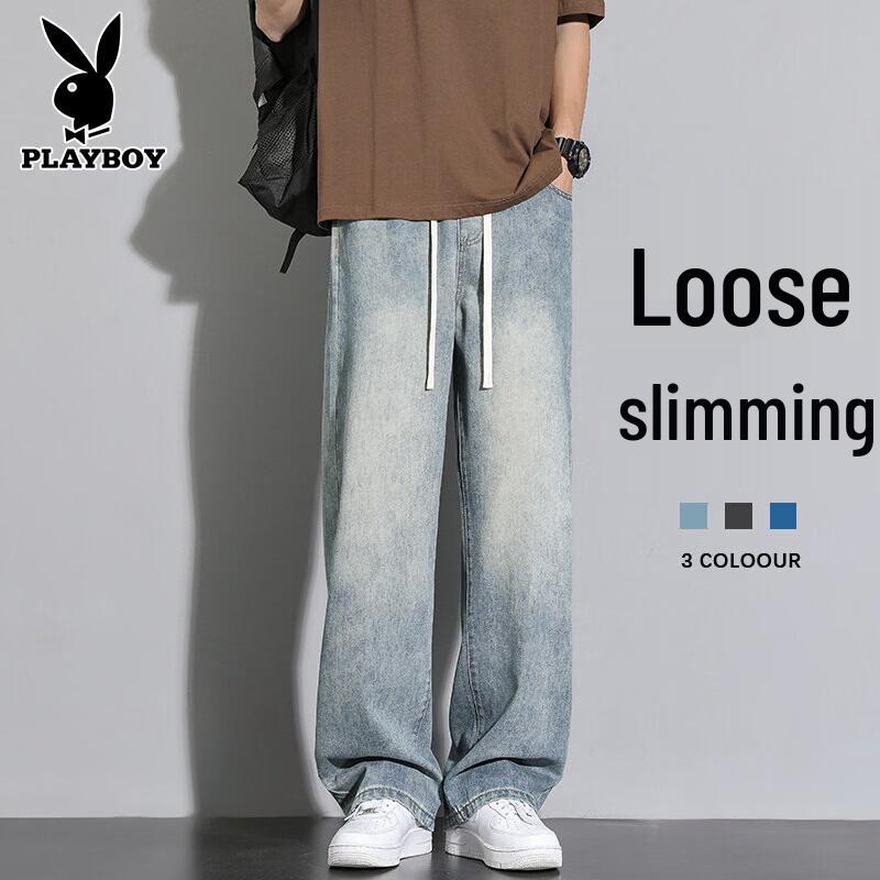 Повседневные мужские джинсы прямого кроя свободного облегания Playboy S