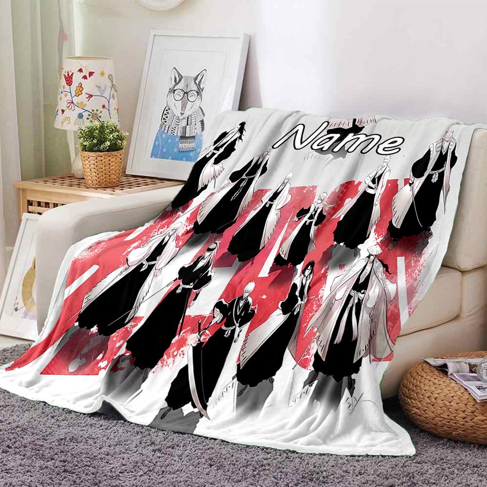 Customiz Name Personality Byakuya Kuchiki (2) Blanket Soft &Warm Sofa Office Bed Travel Lunch Break Blanket, Gift Suitable for All Seasons