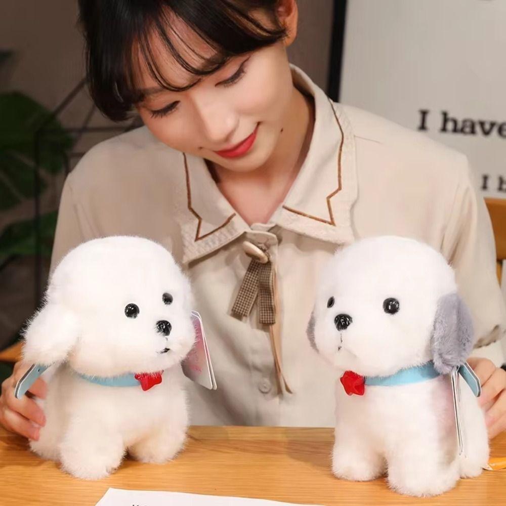 Realistic Husky Dog  Doll Pendants PP Cotton Simulation Dog Poodle Stuffed Doll  Kids Gifts