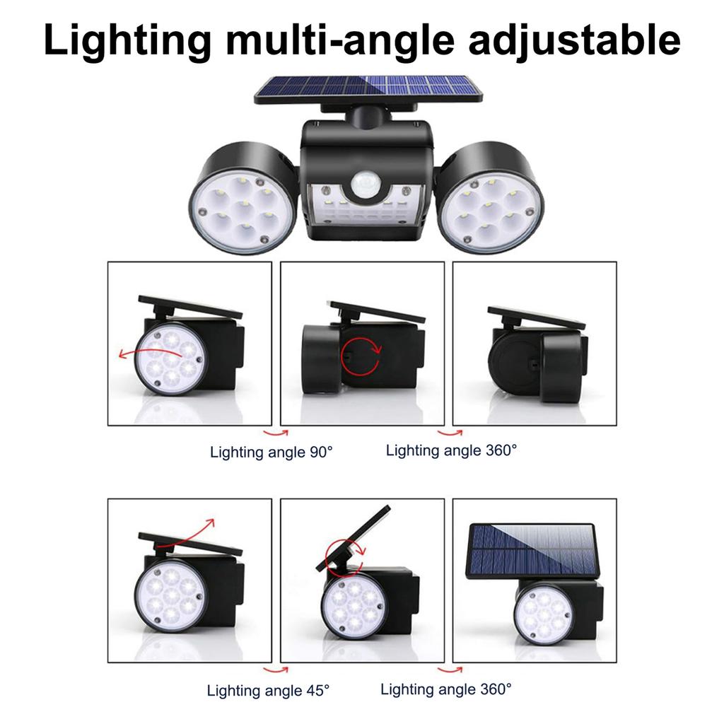 Solar Lamps Body Sensor Lights Garage Road Lights Outdoor Three Head Wall Lights