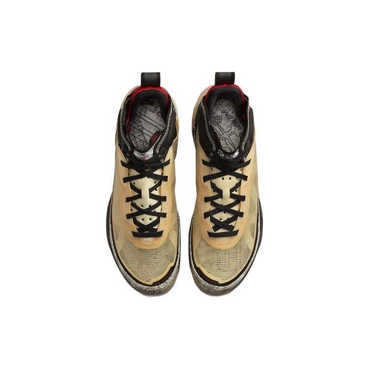 Jayson Tatum X Air Jordan 37 PF Tattoo Unisex Sneakers Tan Pale-Vanilla Black DZ0811-200