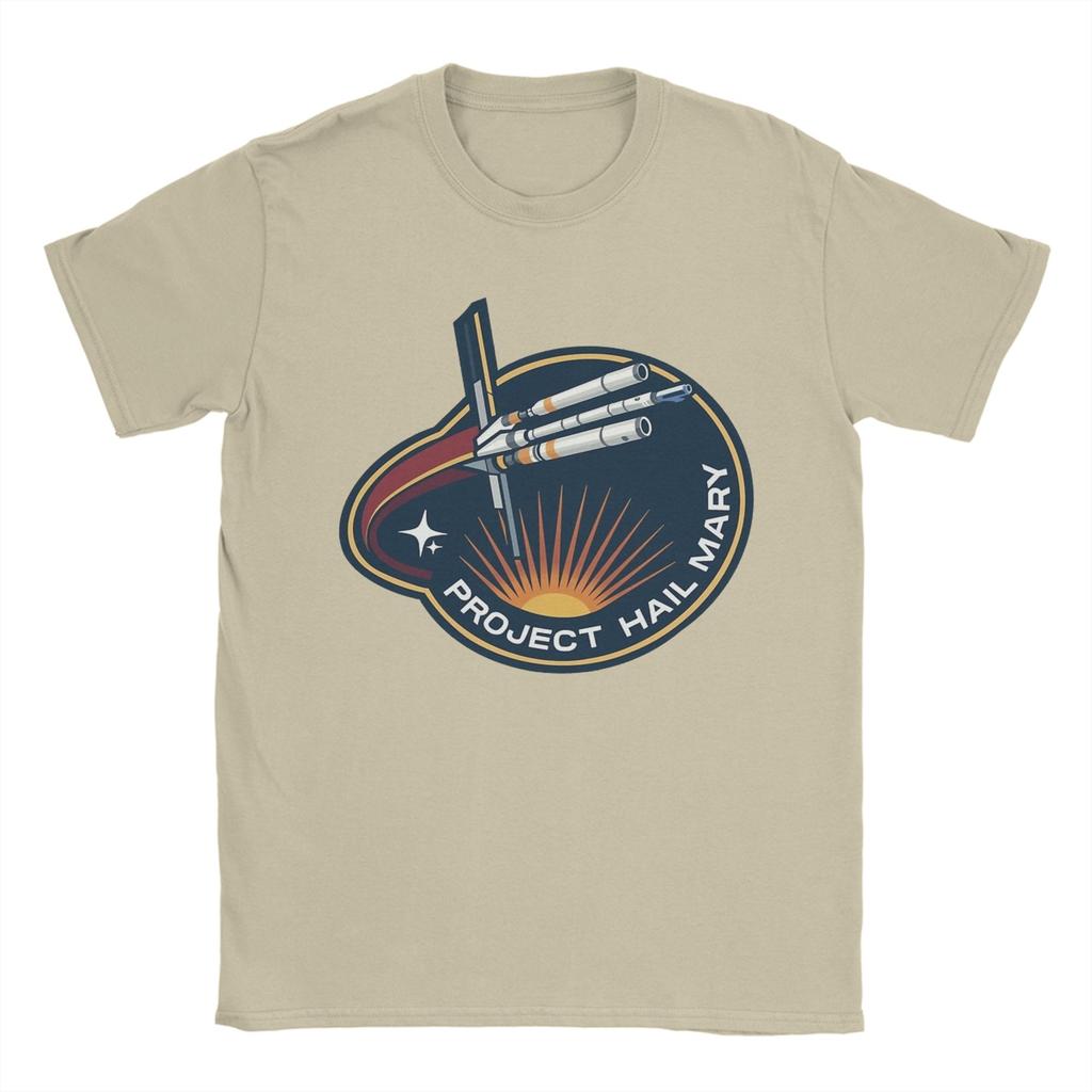 Project Hail Mary Mission Patch T Shirts Mens Cotton Fashion TShirt O Neck Tees Short Sleeve Clothes New Arrival