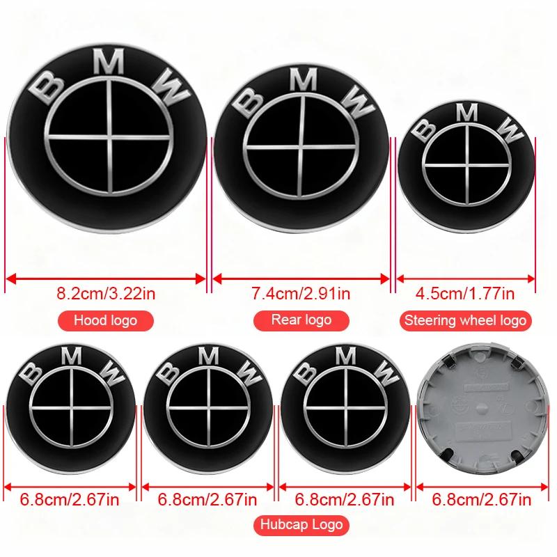 

7Pcs Car Front Hood Trunk Logo Steering Wheel Center Sticker Wheel Hub Center Cover Accessories For BMW M F87 E64 X5G05 G14 F49
