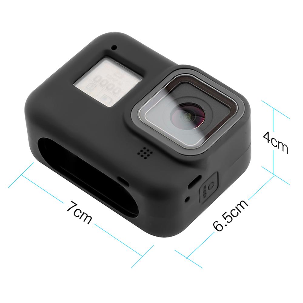 Silicone Case for GoPro Hero 8 Black Tempered Glass Screen Protector Protective Lens Film Housing Cover for Go Pro 8 Accessories
