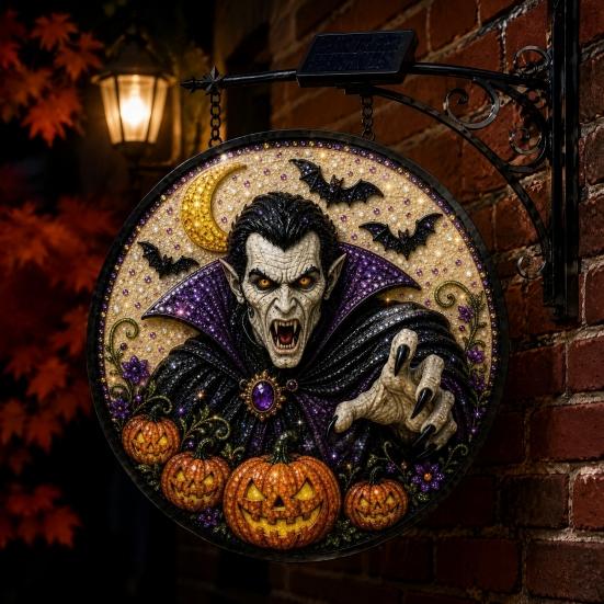 Energieeinsparung Hof Hängende Dekoration Solarbetrieben Halloween Licht, Schädel Hexe Schwarze Katze Friedhof Zombie Design LED Licht Wasserdicht Veranda Ornamente