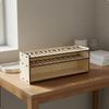 Wooden Makeup Brush Holder Minimalist Style MultiHole Pen Stand Large Capacity 2Tier Organizer
