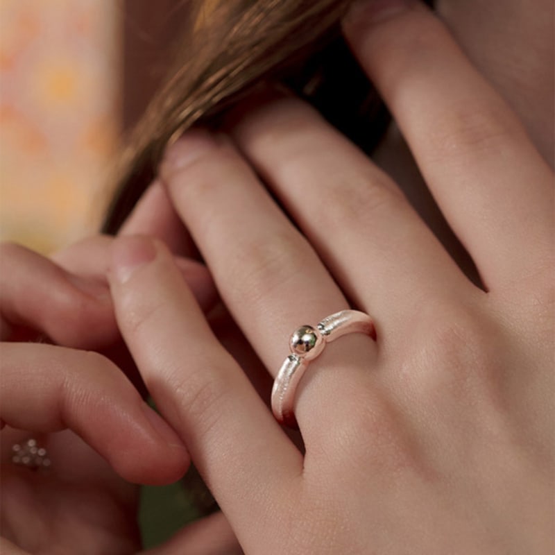 TOU SS009 Matte & Glossy Ball Ring