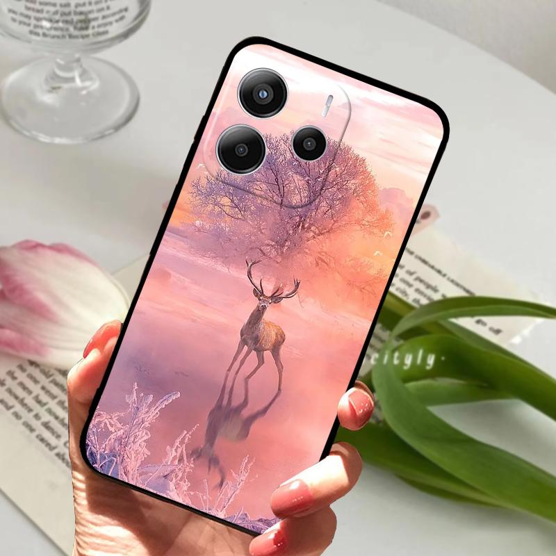 For Redmi Note 14 4G Case Note14 Luxury Cartoon Soft Silicone TPU Phone Covers For Redmi Note 14 5G Shockproof Bumper Fundas