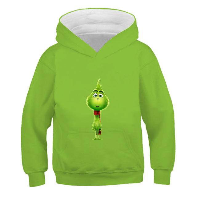 MINISO 2025 Kerst Grin-Chi Hoodie Kleding voor Kinderen Jongens Meisjes Mode Hoodie Lange Mouw Top Oversized Streetwear Vintage Jas met Capuchon 7-8 Years