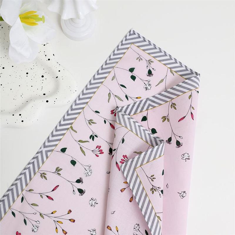 3Pcs Handkerchief Reusable Sweat Bandana Absorbs Water Women Hankies Thin Printing Flower Pure Cotton