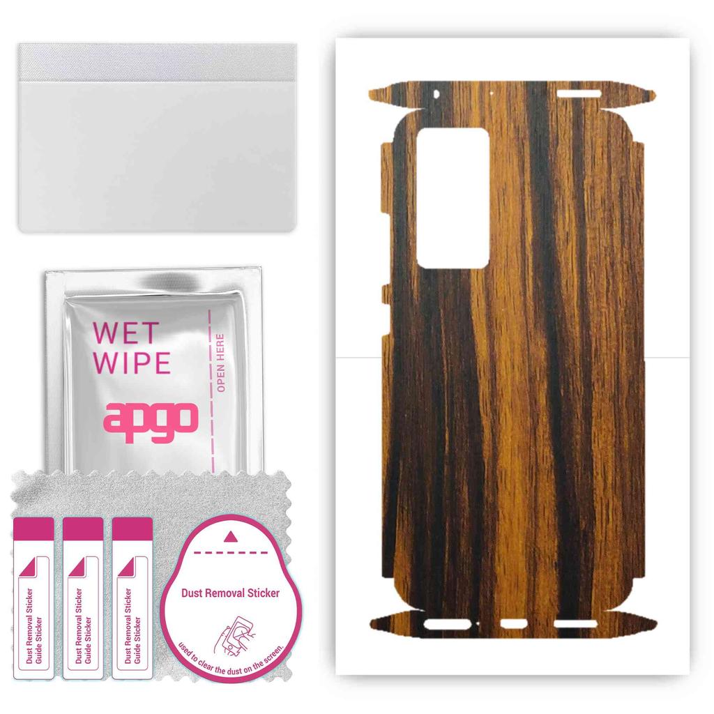 apgo Kaitsev nahakleebis tagaküljele ja külgedele, mis ühildub Xiaomi 12X-ga, täisümbriskilega, fooliumiga, vinüüliga – muster Tigerwood