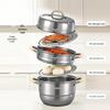 316L Stainless Steel Multi-Layer Steamer Pot for Steaming, Cooking, and Stewing – Induction and Gas Compatible.