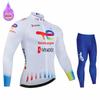 Total Energies Team Ropa Ciclismo Warm Winter Thermal Fleece Cycling Clothes Men Jersey Suit Outdoor Riding Bike MTB Bib Pants