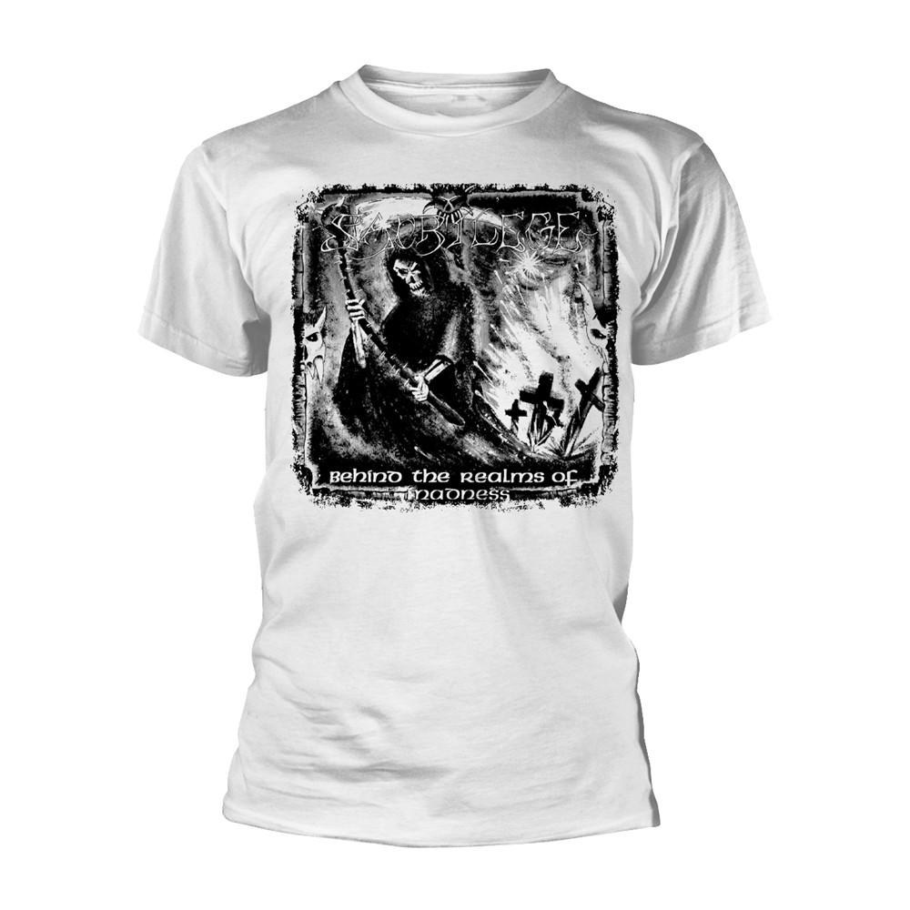 Sacrilege Behind The Realms Of Madness White Unisexs TShirt Unisexs