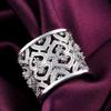 luxury designer   Copper ring Crystal heart wide Rings For Women Fashion Wedding Party Gift Jewelry