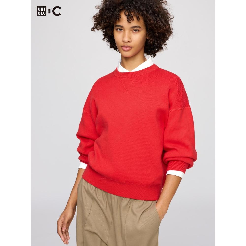 Uniqlo Suéter de Algodón Suave con Cuello Redondo de Japón