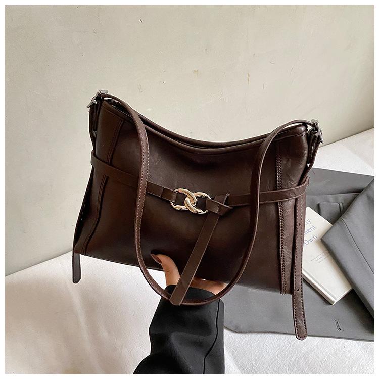 

Премиальная ретро большая сумка-тоут женская 2025 зима новая мода универсальная популярная плечевая сумка-мессенджер