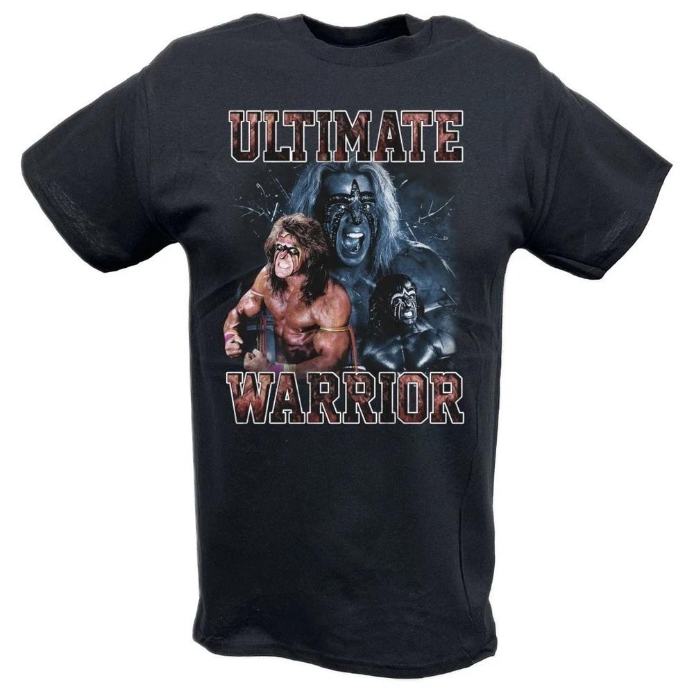 Ultimate Warrior Three Pose Flex Black Tshirt S