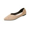 Women's Fashion Shallow Flat Shoes Candy Color Flock Ballet Flats Summer Pointed-Toe Soft-Soled Comfortable Shoes