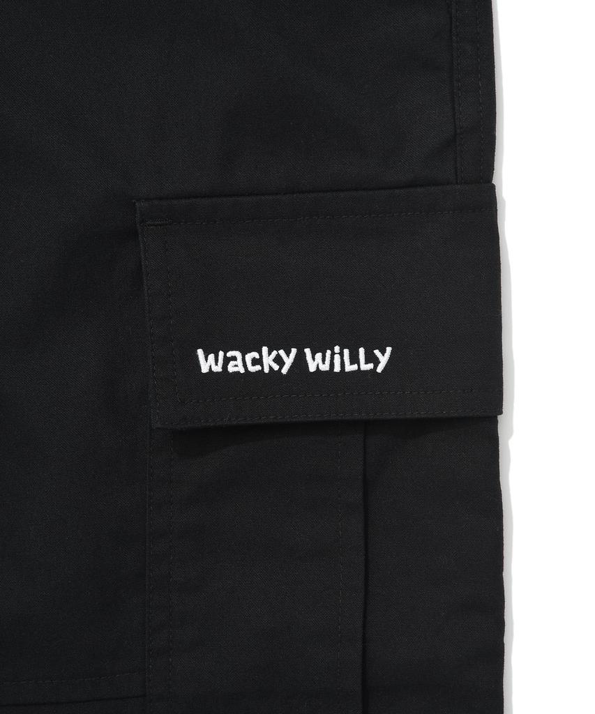 WACKY WILLY Parachute Cargo Pants Black