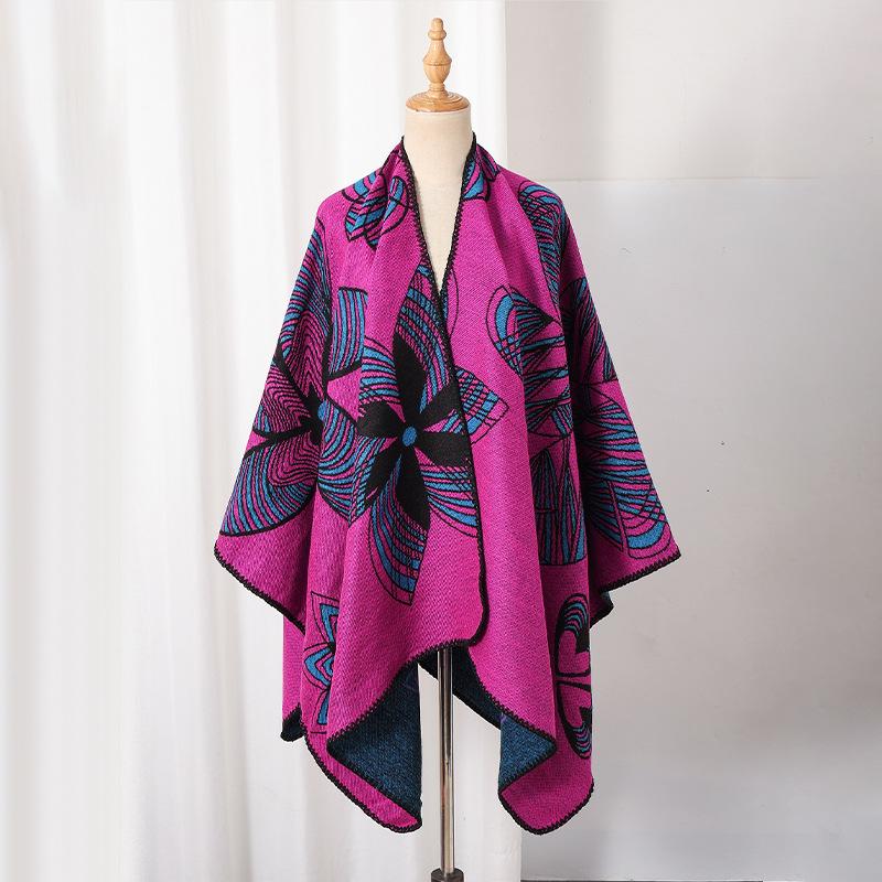 Knitted Shawl Wrap for Women Soft Warm Vintage Open Front Poncho Cape Casual Oversized Shawls Cardigan Poncho Blanket Women's Lightweight Shawl Scarf