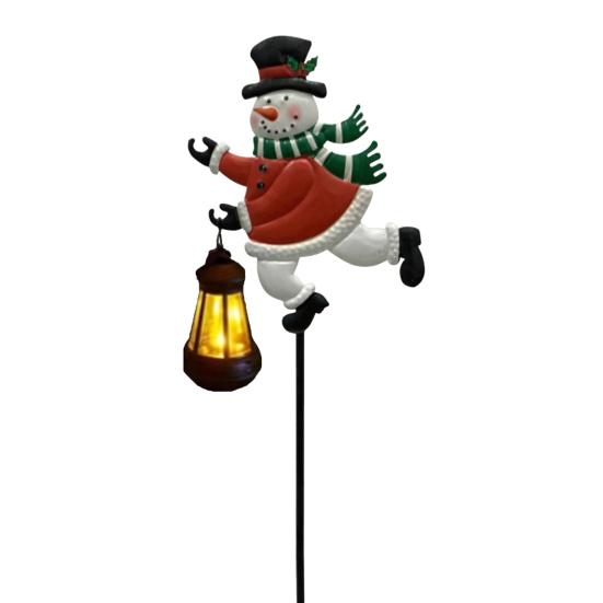 Weihnachts-Solar-Gartenleuchte für Außen Wasserdicht Schneemann/Weihnachtsmann Landschaftsweg Pfahlleuchte für Hof Rasen Gehweg Terrasse Dekoration