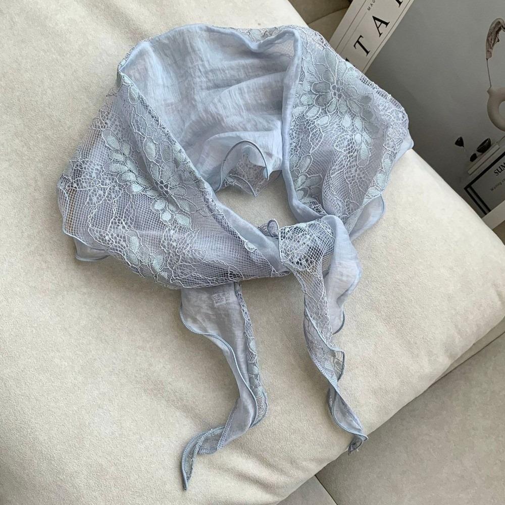

Breathable Lace Headband Sunscreen Skirt Curtain Fashion Triangle Waistband Spring синий