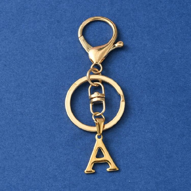 Elegant Keychain Letter Shape Stylish Key Holder Unique Key Ornament Stainless Steel Texture Perfect for Party and Daily