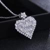 1pc Women's Exquisite Heart-shaped Pendant, Synthetic Zircon Necklace, Engagement Collarbone Necklace, Holiday Gift