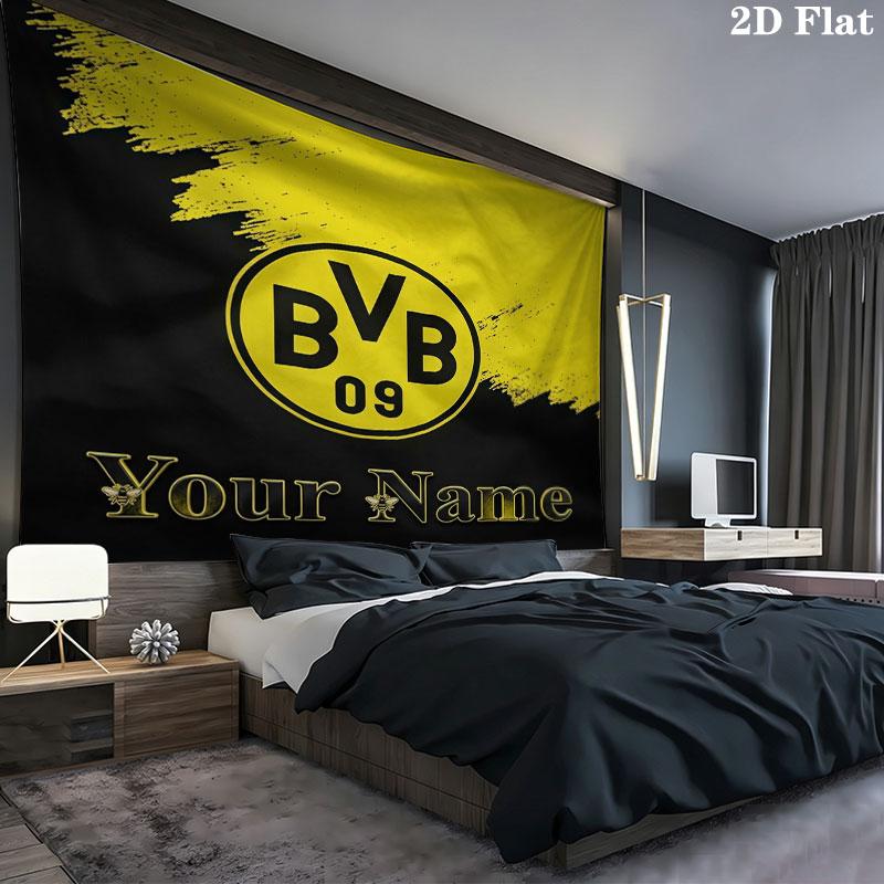 Borussia Custom Name Wall Tapestry Aesthetic Wall Hanging Printed Fabric Blanket Decorative Tapestries for Bedroom Living Room Home Decor