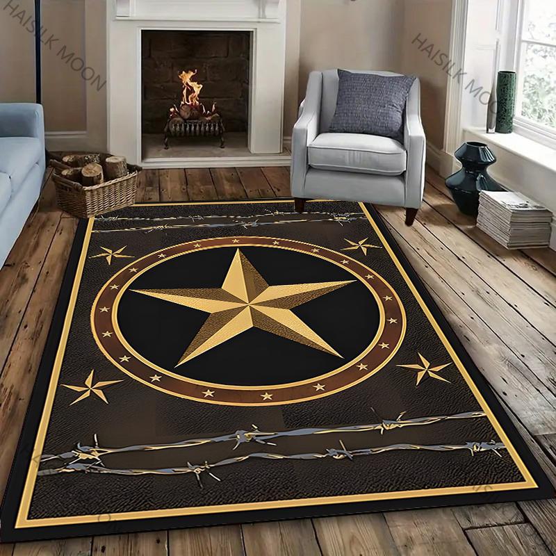 3D Vintage Pentagram Printed Carpet New Release! Rug for Living Rooms Bedrooms, Office Areas, Durable Machine Washable Mat Gifts