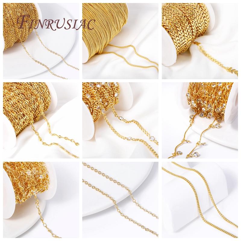 Großhandel Großmengen Metall Kristall Ketten 18K Gold Plated Stern Zirkon Anhänger Gliederketten Für DIY Halskette Schmuckherstellung Zubehör