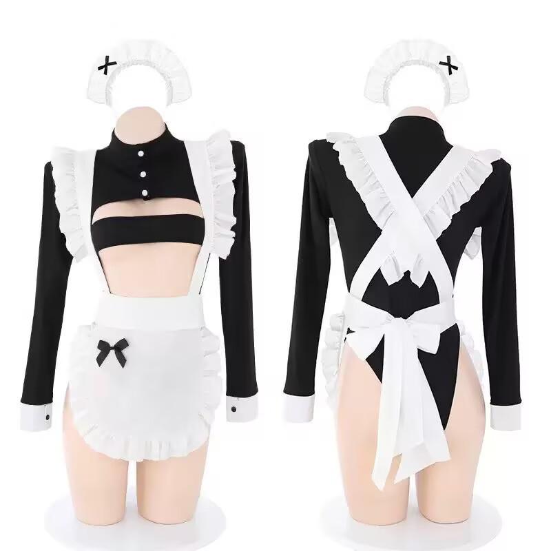 Sexy lingerie female sexy cute maid outfit small breasts hot flirting bed uniform seduction maid suit qqny