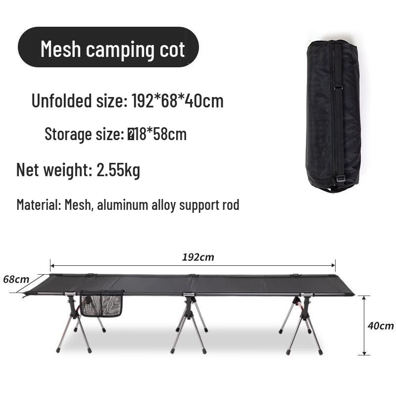 Ultra-Light Aluminum Folding Camp Bed for Camping, Office Naps, and Self-Driving Adventures