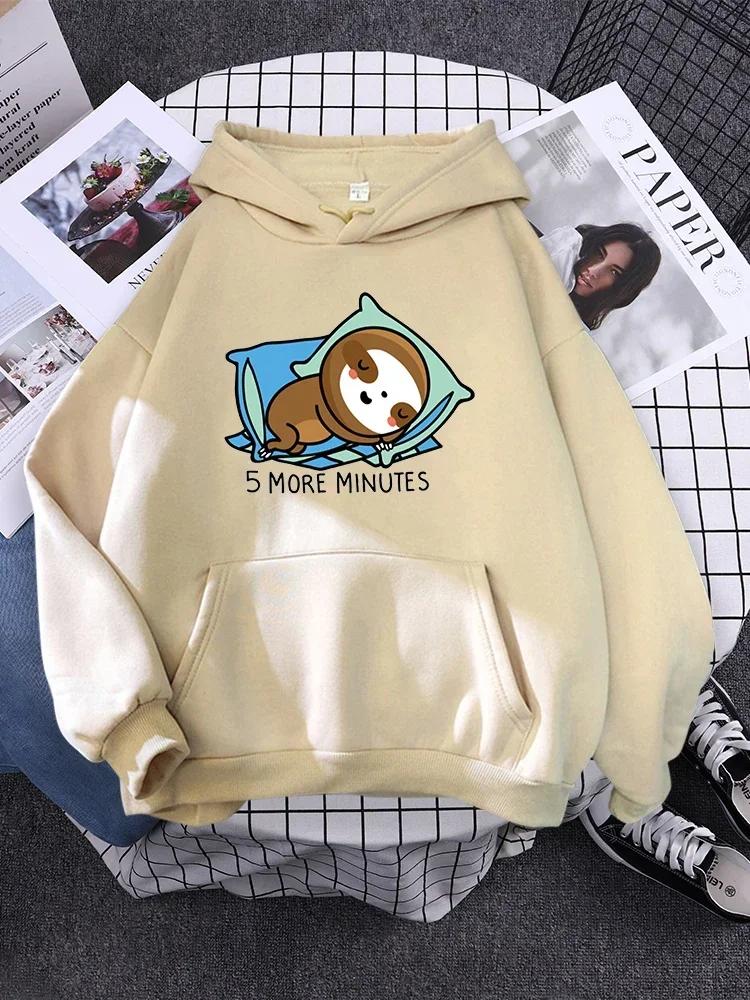 Pullover For Woman Fashion Korean Round Neck Hoodie Female Panda Sleeps Print New Women'S Sweatshirt Warm