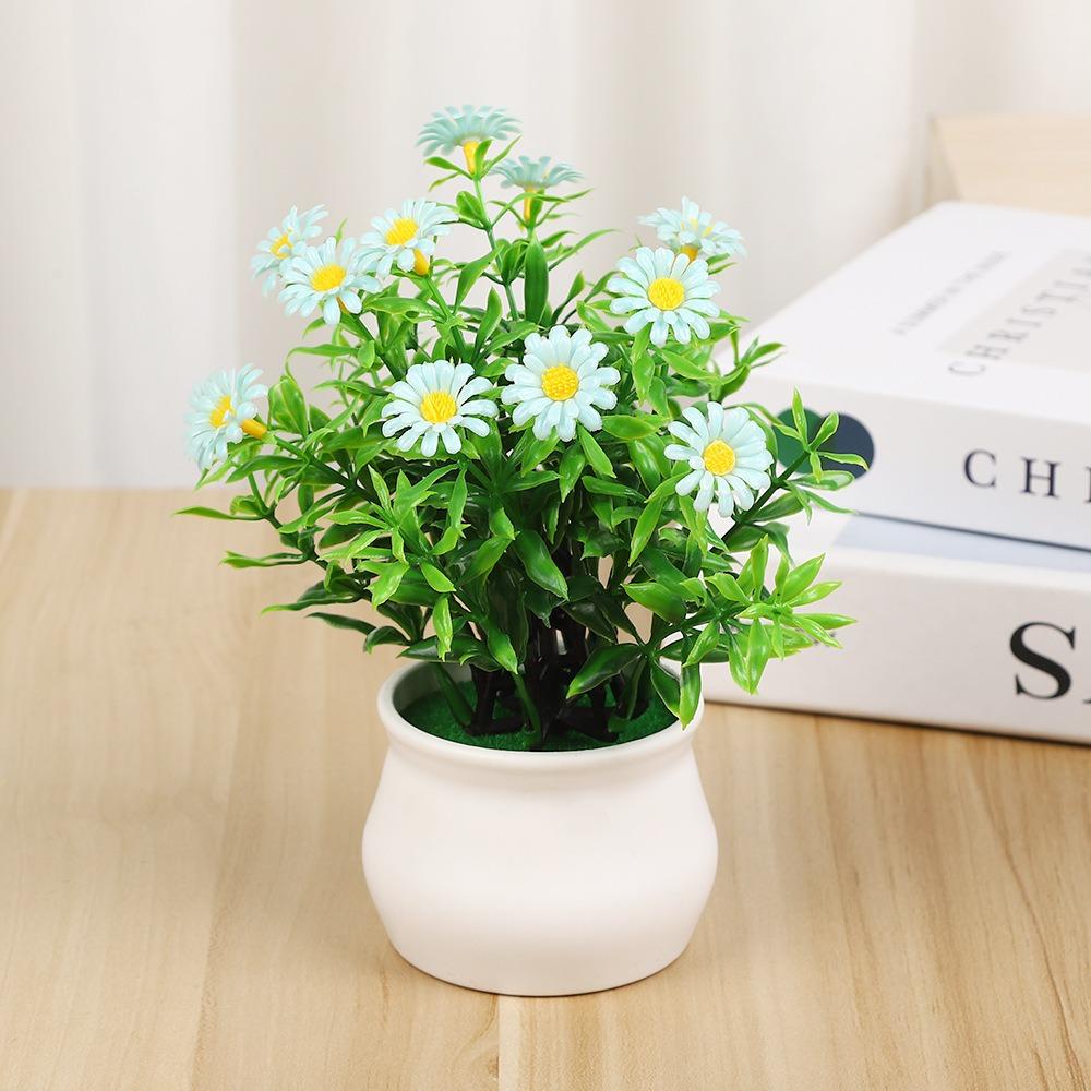 

Plastic Simulation Plant Flowers 5 Colors Fake Flower Potted Home Living Room Ornaments Home Decor