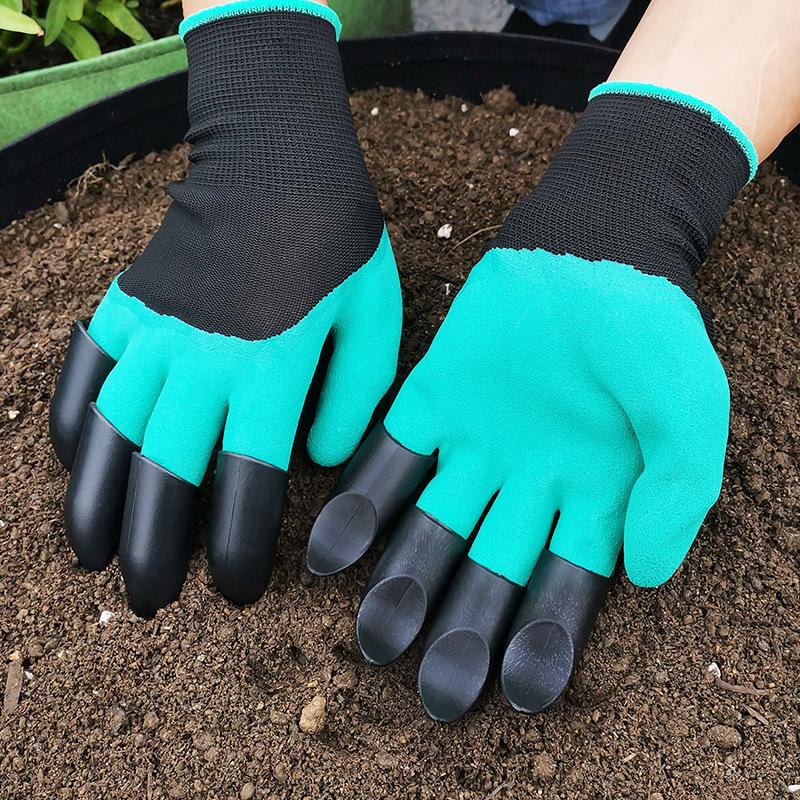 Gardening Gloves With Claws Digging Gloves Garden Planting Vegetables Planting Flowers Garden Planting Stab-Proof Protective Latex Gloves