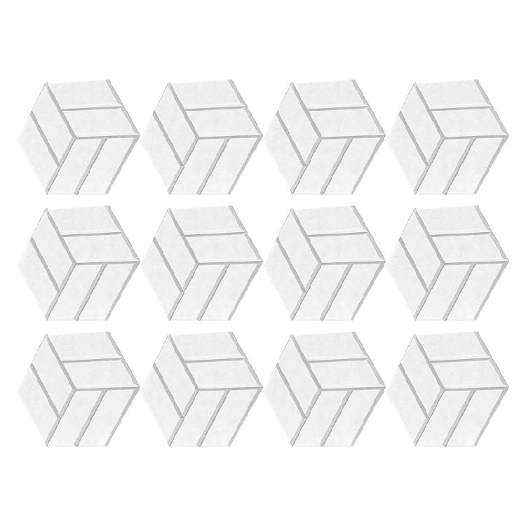 Set of 12 Soundproof Foam Tiles Hexagonal Self Adhesive Wall Panel Polyester Soundproof Wall Panel Soundproof Foam Panel