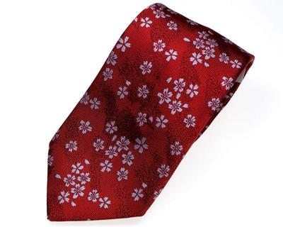 [Fuji Sakura Kobo] Necktie, Cherry Blossom, Crimson