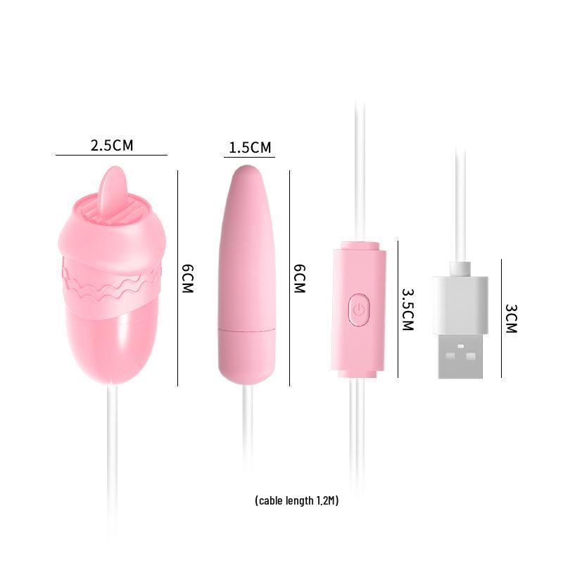 Comele Flirting Egg: USB Double Vibrator with Sucking and Licking Tongue, Variable Frequency for Adult Pleasure