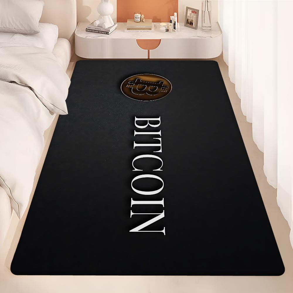 Funny Bitcoin Gold And Money Anime Spend Or Save Floor Mat Non-Slip Laundry Room Mat Laundry Decor Balcony Child Living